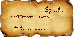 Szánthó Anatol névjegykártya
